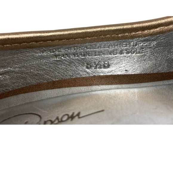 Jessica Simpson Heels Pumps Gold Leather Laser Cut Womens 8.5B Made in Brazil - Picture 10 of 10